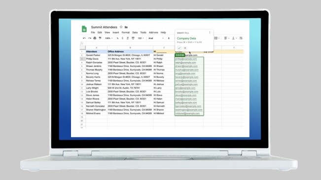 Google Sheets’ new Smart Autofill will save you precious time entering data