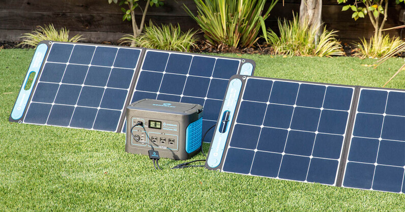 This backup power battery and solar panel set can power your home for up to a week when the lights go out